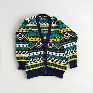 Vintage Charter Club M Cardigan Green Navy Grandpa Granny 90’s 80’s Cottage Core